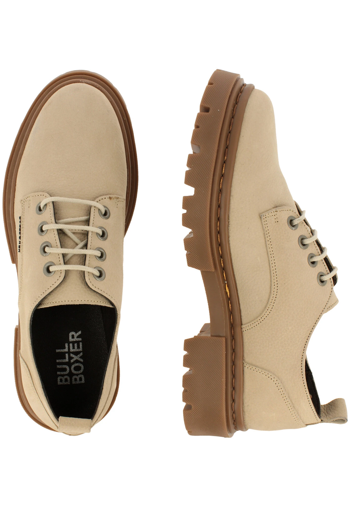Bullboxer Veterschoen Beige/ Taupe 610001E5L_COKITD 4 Bullboxer Veterschoen Beige/ Taupe 610001E5L_COKITD - Afbeelding 2