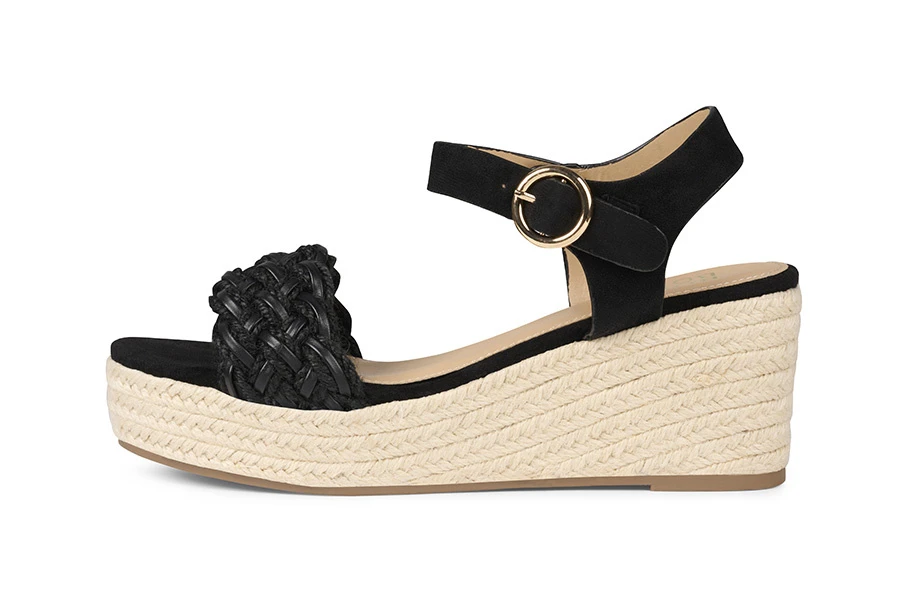 Bullboxer Sandalen Met Sleehak Zwart 268011F2T_BLCKTD 3 Bullboxer Sandalen Met Sleehak Zwart 268011F2T_BLCKTD